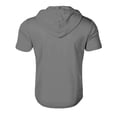 thumbnail image 7 of CIENVNSTG Fishing Shirts for Men Short Sleeve Casual Hoodies Sports Half Zip Drawstring Sweatshirts Loose Breathable Fitness Running Gym Workout Tops Dark Gray XL, 7 of 7