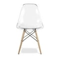 thumbnail image 4 of Modholic Tulip 36" Round Wood Dining Table & Set Of 4 Wood Leg Chairs, Clear, 4 of 6