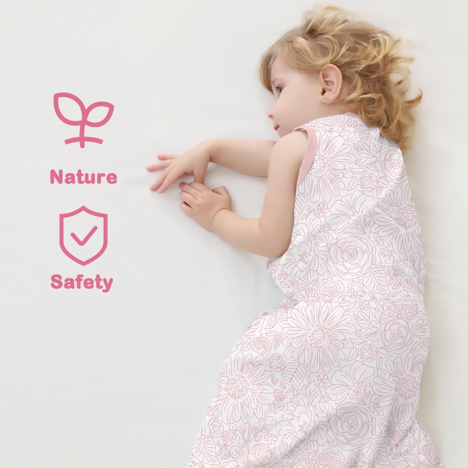 Mosebears 3Pcs 0.5 Tog Baby Sleep Sack 12-18 Months 100% Cotton Unisex Baby Wearable Blanket With 2-way Zipper