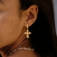 thumbnail image 6 of GDCOIN Cross Earrings 14K Gold Plated Simple Religious Jewelry for Women, 6 of 9