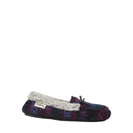 Dearfoams Kids Cozy Fairisle Tie Moccasin Slippers (Toddler, Little Girls & Big Girls)