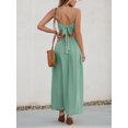 thumbnail image 3 of Vestido largo CUPSHE con cuello en V sin mangas y tirantes ajustables, color menta, 3 of 8