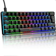60% Mechanical Gaming Keyboard Mini Portable with Rainbow RGB Backlit Full Anti-Ghosting 61 Key Ergonomic Metal Plate