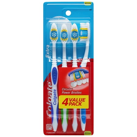 (2 pack) Colgate Extra Clean Full Head Toothbrush, Medium, 4