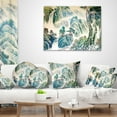 thumbnail image 4 of Designart Blue Chinese Landscape Painting - Floral Throw Pillow - 16x16, 4 of 5