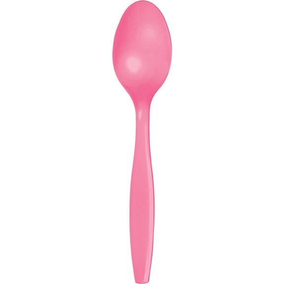 288/Case Bulk Candy Pink Plastic Spoons