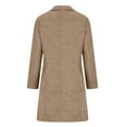 thumbnail image 4 of SELONE Pea Coats for Womens Long Sleeve Jacket Lapel Mid-Length Button Up Coat Loose Casual Solid Outerwear with Pockets Winter Overcoat Outwear Coat Clothes for Women Khaki XL, 4 of 6