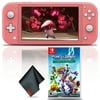 Nintendo Switch Lite (Coral) Gaming Console Bundle with Plants vs Zombies Battle for Neighborville and Cleaning Cloth