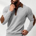 thumbnail image 5 of Guluxicc Dressy Henley Sweatshirts for Men Elbow Patch Ribbed Cuffs Hem Button Closure Collared Long Sleeve Casual Sweatshirts for Fall Winter Pullover, 5 of 7