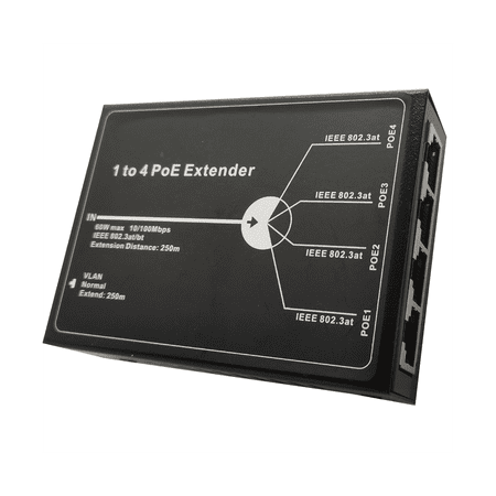 1 to 4 PoE Extender 10/100M 4 Port PoE Extender IEEE802.3At Poe ...