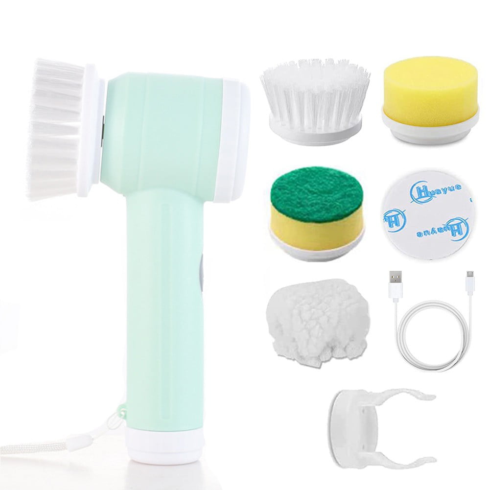4 In 1 Electric Sonic Scrubber Cleaning Brush Household Cleaner Brush With  4 Brush Heads Brew - Cleaning Brushes - AliExpress