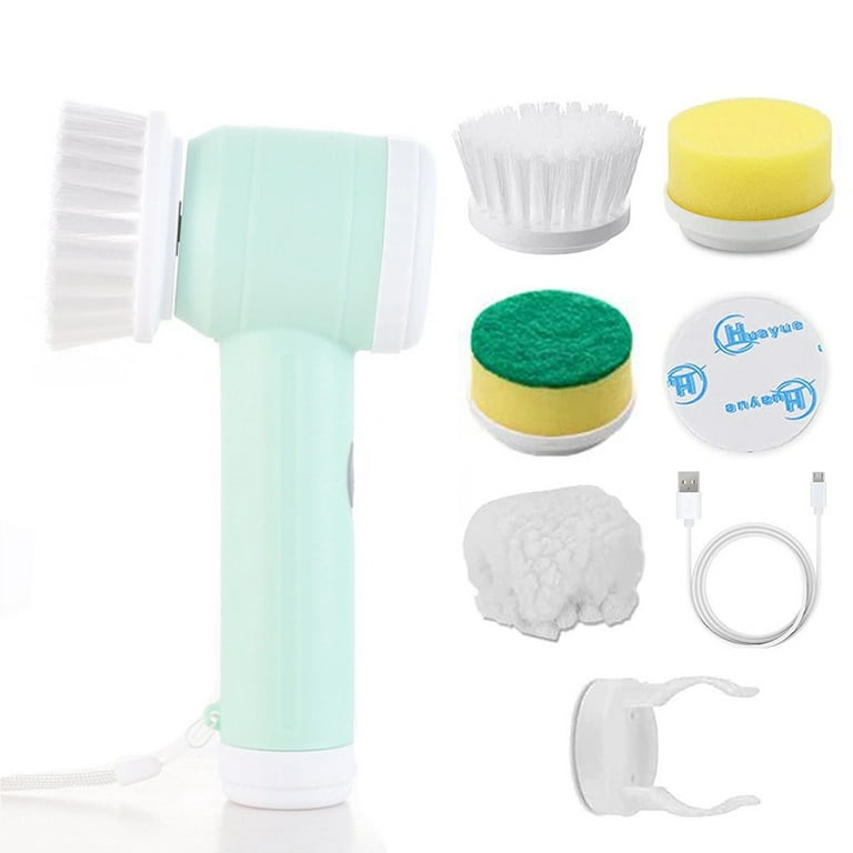 Portable Electric Cleaning Scrubber Set, 4 Heads Brush for