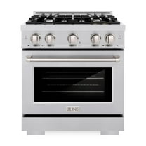 ZLINE 30 in. 4.2 cu. ft. Gas Range with 4 Burner Cooktop and Convection Gas Oven in Stainless Steel (HGR30)