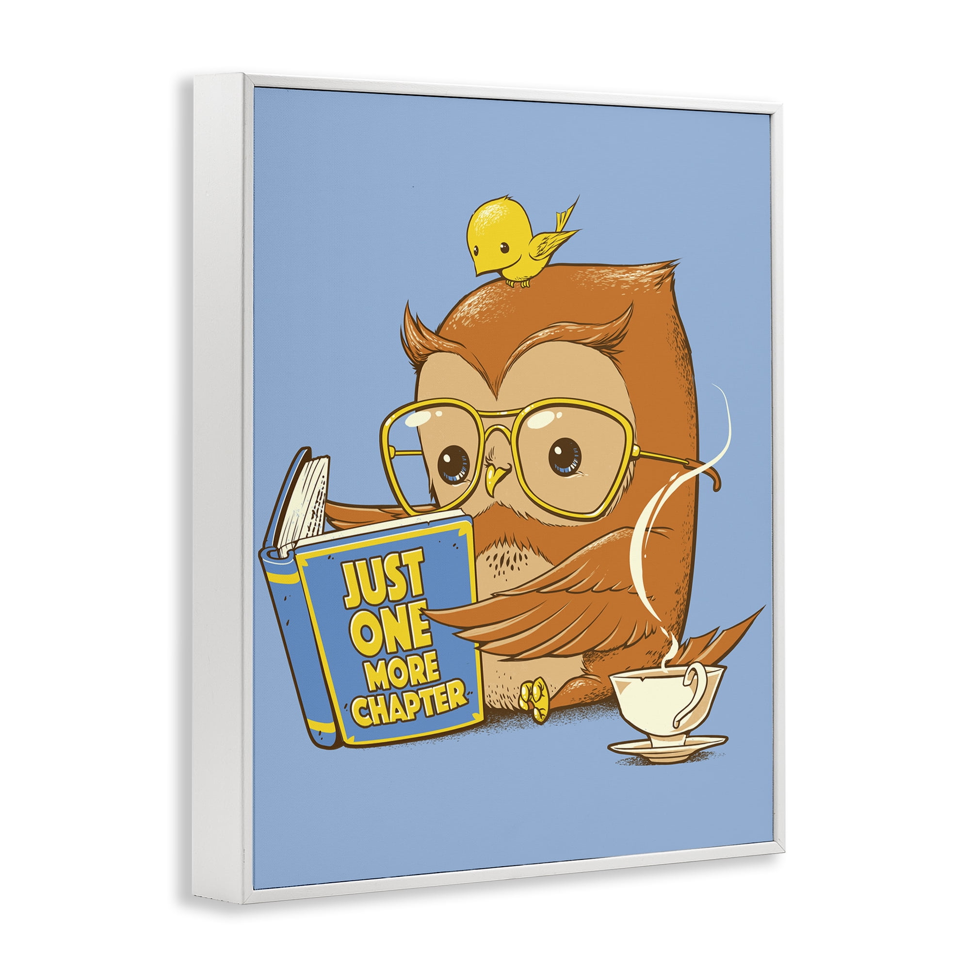 Stupell Industries One More Chapter Owl White Framed Giclee Art, design by Tobe Fonseca