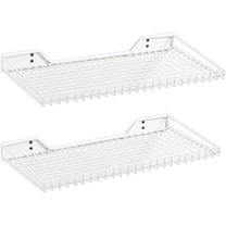 Heavy Duty Garage Wall Shelving 2 Pack 23.6"x11.8" Metal Wire Shelves Wall Mount Mesh Storage Rack for Garage, Office, Basement and Kithcen, max Load 65 lbs (White)