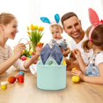 thumbnail image 6 of Striped Bunny Ear Easter Basket, 9x7.5in Personalizable Fabric Tote for Egg Hunts, Gifts & Holiday Decor, 6 of 6