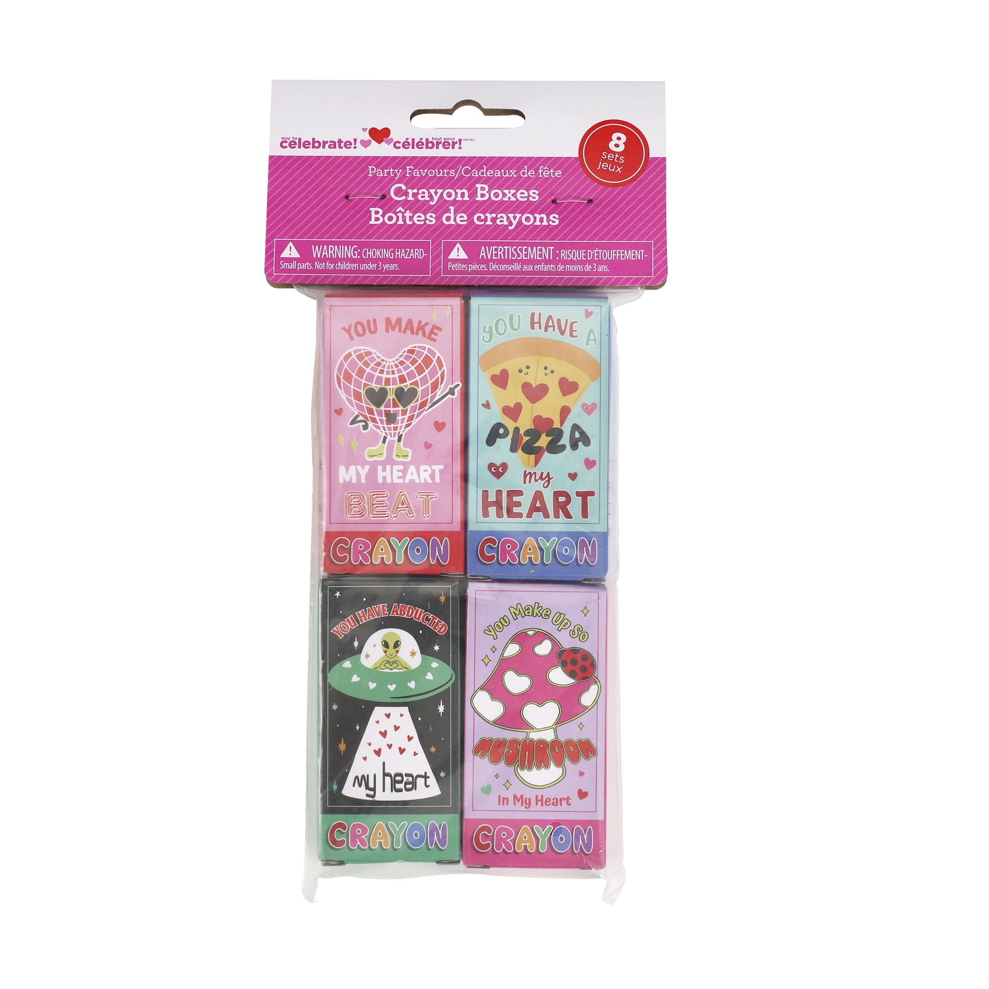 Valentine 8 Crayon Boxes, Paraffin and Paper Material, Ages 3+, by Way to Celebrate