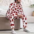 thumbnail image 7 of Uemuo Ladybug And Heart Pattern 2-Piece Loungewear Set - Men’s Soft Sleepwear, Cozy Winter PJs, Comfy Sleep Set-Large, 7 of 7