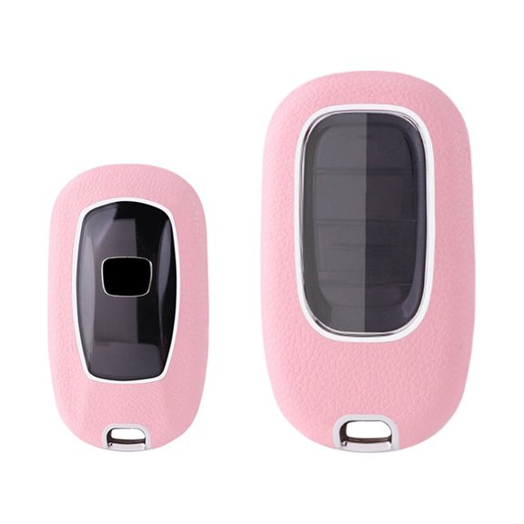 Xotic Tech Pink TPU Grainy Leather Texture Key Fob Shell Cover Case, Compatible with Honda Accord Civic 2022 Smart Keyless Entry Key