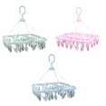 thumbnail image 4 of 36 Clips Folding Clothes Hanger Children Adults Clothes Dryer Windproof Socks Underwear Plastic Drying Rack, 4 of 9