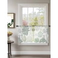 thumbnail image 2 of Sheer Curtains 54 Inch Length 2 Panels Set for Kitchen, Coastal Ocean Semi Sheer Curtains for Windows, Sage Green Grey Coral Starfish Shell Voile Window Treatments Rod Pocket Curtain, 2 of 7