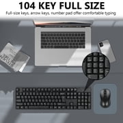 SANPTENT Wireless Keyboard and Mouse Combo, 104 Full Size Keyboard, 2.4GHz Portable for Windows, Mac Os, Desktop, PC, Laptop, Black