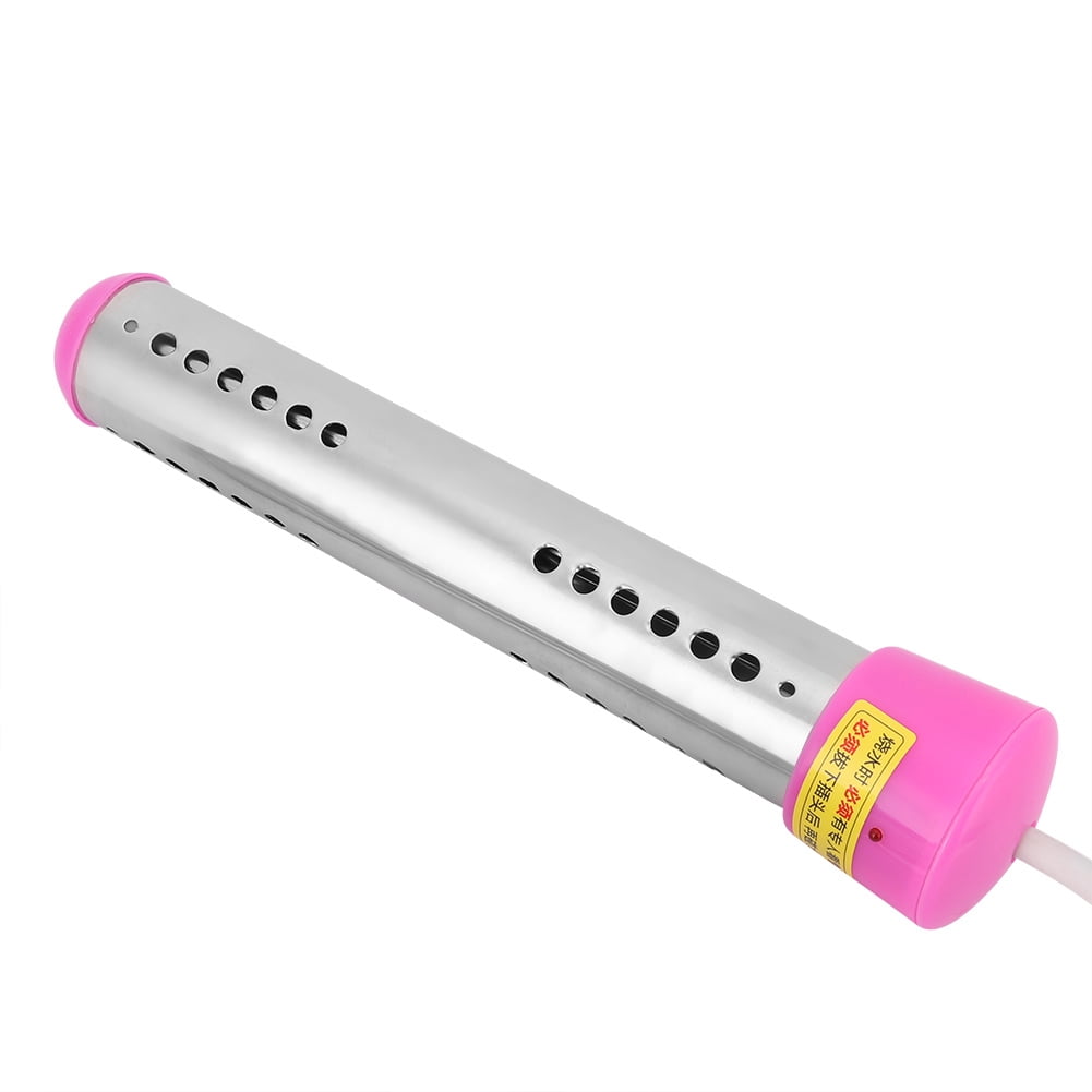 BIMZUC 1500W Electric Immersion Water Heater 220V Euro Plug Auto Shut-Off Portable Boiler Basin Heater Pink 1.5m / 59 inches Cable for Fast Heating of Buckets and Tubs