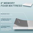thumbnail image 3 of FDW King 6 Inch Medium-Firm Gel Memory Foam Mattress, CertiPUR-US Certified, in a Box, Bamboo Charcoal Infused, 3 of 7