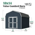 thumbnail image 4 of Little Cottage Co. 10x14 Value Gambrel Barn with 6 ft. Sidewalls, Outdoor Wood Storage Shed Do-It-Yourself Precut Kit, 4 of 13
