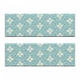 thumbnail image 2 of Rose Bench Cushion Set of 2, Swirling Leaf and Stem Wreaths Ornamental Pattern with Rose Petals Print, Standard Size Foam Pad and Decorative Cover, Off White and Pale Teal, by Ambesonne, 2 of 4