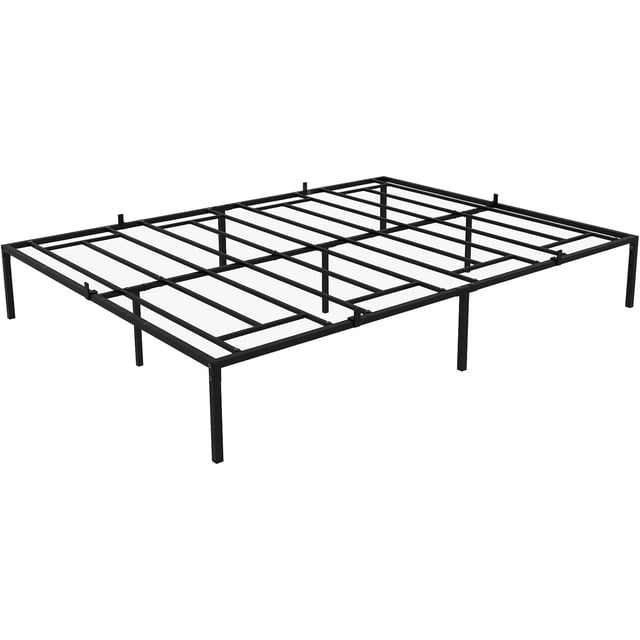 Tamaño completo-size heavy-duty metal marco de cama con under-cama almacenamiento - noise-free, steel slats, no box spring, fácil montaje