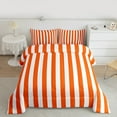 thumbnail image 2 of Feelyou Orange Abstract Teens Full Size Comforter Sets, Modern Geometric Lines Bedding Comforter Set, Farmhouse Ticking Stripes Reversible Bedding Sets, Microfiber Bedroom Decor, 3pcs, 2 of 8