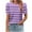 Purple, variant on Zpanxa Womens Summer Tops, Women's Print Round Neck Short Sleeve T-Shirt Loose Top Black L