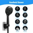 thumbnail image 7 of IUSU 11.8" Shower Head Set High Pressure Rainfall Rain Shower Head 8-Setting Handheld with Hose Black, 7 of 7