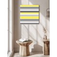 thumbnail image 3 of Geometric Stripes Canvas Wall Art, Yellow Grey Framed Wall Decor Modern Artwork Prints Painting for Living Room, Bedroom, Kitchen & Cafe Decor 24x24 Inch, 3 of 9