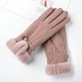 thumbnail image 2 of Womens Warm Riding Gloves with Bow Fleece Lining Touchscreen and Non Slip Grip, 2 of 4