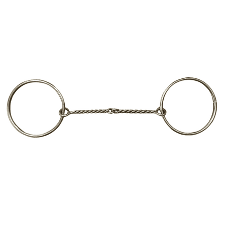 AJ Tack O-Ring Polished Sweet Iron Twisted Snaffle Bit