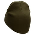 thumbnail image 2 of Cheetah Face Embroidered 8 inch Acrylic Short Blank Beanie - Olive OSFM, 2 of 5