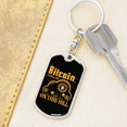 thumbnail image 6 of Bitcoin on This Hill Bitcoin Crypto Stainless Steel or 18k Gold Premium Swivel Dog Tag Keychain, 6 of 16