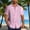 Pink, variant on ZUBKTE Men's Vintage Bowling Shirt Short Sleeve Button Down Summer Cuba Beach Shirts S-4XL