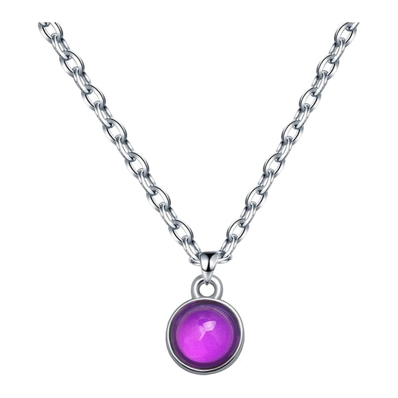 Collar Salvador Estado de Ánimo Colgante Redondo para Mujeres