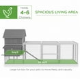 thumbnail image 4 of PawHut Wooden Chicken Coop with Nesting Boxes, Run for 4-6 Chickens, 4 of 10