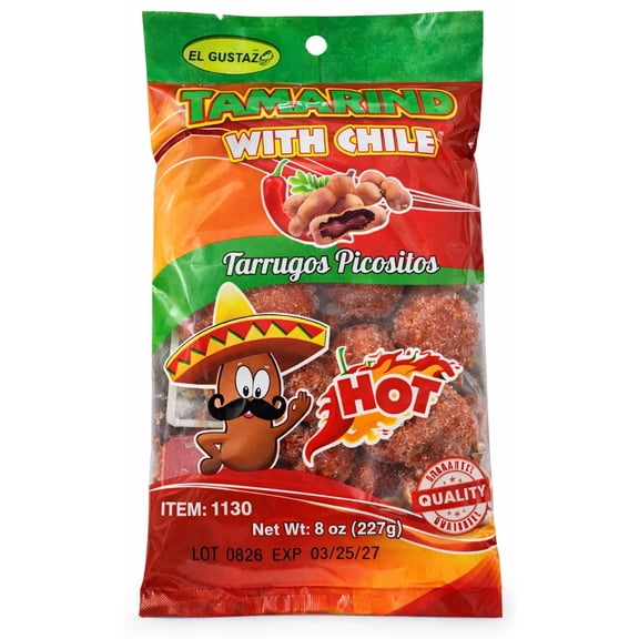 El Gustazo Tamarind Balls with Chili – Sweet & Spicy Tamarind Candy Bites, 8 oz (227 g) Bag