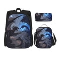 thumbnail image 1 of Balery Black And Blue Lightning Dragon Mochila escolar 3 en 1 para niños: mochila resistente con lonchera térmica y estuche para lápices. Mochila escolar para niños y niñas., 1 of 7