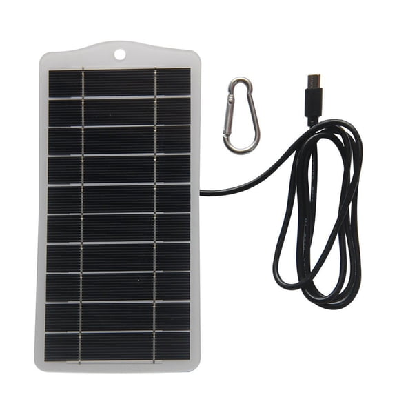 2.5W 5V Portable Solar Panel Charger with 1M Type-C Cable, 21.5% High Conversion Monocrystalline Solar Power Supply Board for Outdoor Camping Emergency