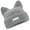 Gray, variant on Cats Ear Pattern Hat, Cats Ear Pattern Hat Furry Knitted Hat Soft Warm Winter Autumn Hat with Letter