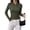 Army Green, variant on PRETTYGARDEN Womens Long Sleeve Shirts Fall V Neck Cross Wrap Going Out Top Ribbed Ruched Fitted Business Casual Clothes