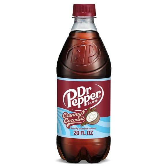 Dr Pepper Creamy Coconut Soda Pop, 20 fl oz, Bottle