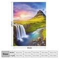 thumbnail image 4 of Creowell Waterfall Green Field Rainbow Print Flannel Throw Blanket Super Soft for All Seasons Excellent Hand Feel 60x80in, 4 of 6