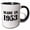 Black/White, variant on 3drose, Made in 1953 - Funny Birthday Birth Year Text - Fun Black Bday Stamp with Year You Were Born - Humor, 11oz Mug